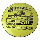 Vintage Buffalo Motor Oil Sign - Heavy Gas Service Pump Plate Porcelain Sign