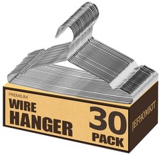 Stainless Steel Silver Metal Coat Hangers with Non Slip Notch - Ultra Thin Sp...