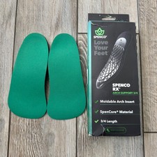 Spenco Orthotic Arch Support Insoles 3/4 Length Women s Size 7-8.5 Mens 6-7.5