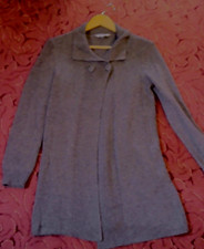 EAST grey soft 21% cotton 7% angora  Knit Cardigan Jacket size 8 or 10
