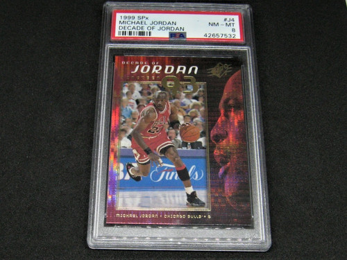 2 Michael Jordan cards! 1988 Fleer Sticker, #7, Obverse looks 10. '99 Spx #J4 - Picture 2 of 3