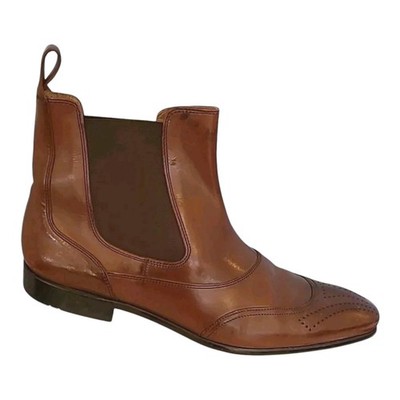 Lloyd Russel Brown Leather Chelsea Boots Mens Size 44.5 US 10 Medallion Toe