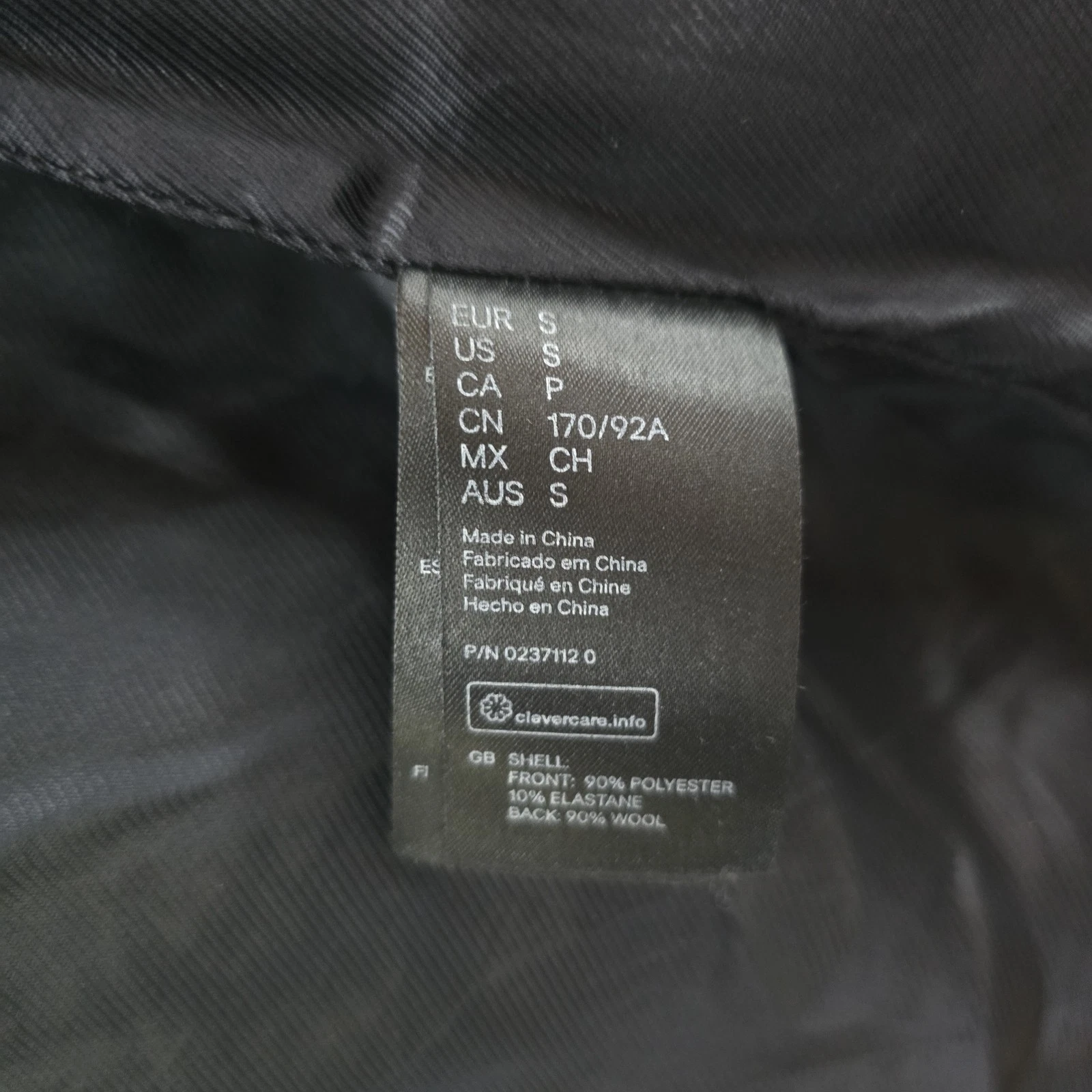 Alexander Wang x H&M Black Neoprene Parka Coat Mens Size S *no hood* image 13