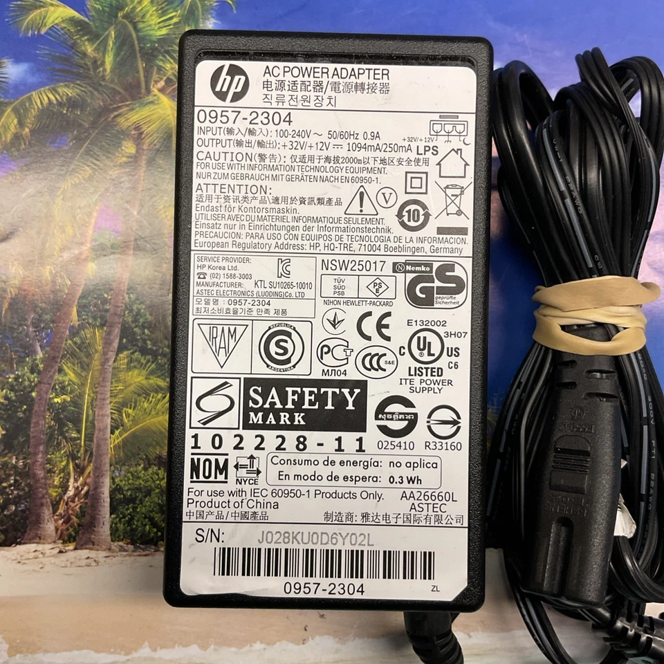 GENUINE HP AC ADAPTER for Photosmart Printer 7520 Power Mains 0957 2304 32/12V - Image 2 of 3