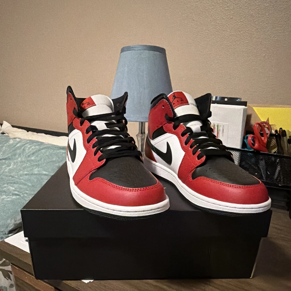Jordan 1 Mid Black Red for Sale | Authenticity Guaranteed | eBay