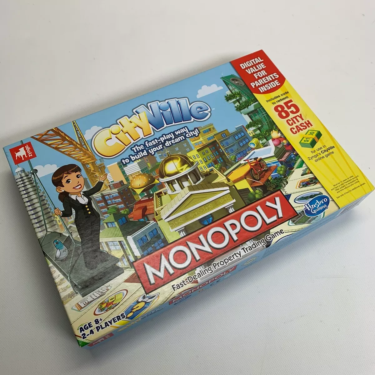 CityVille Monopoly, Fast-dealing property trading board game, Hasbro  Gaming, 8+