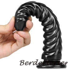 8.8" Huge Butt Plug Ribbed Dildo Dong Anal Dilator Adult Masturbator SM Sex Toy