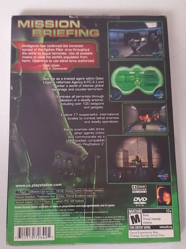 Syphon Filter: The Omega Strain, Playstation 2 (PS2) Brand New - Sealed! +  Slip