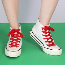 1pair Double Layers Flat Boot Shoe Laces Strings Red for Sneakers Tennis Shoes