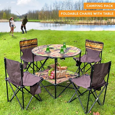 Folding Picnic Table Portable Folding Table And Chair Set Outsunny