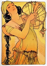 Decor Poster.Interior design Art Nouveau.Mucha French Nymph.6233