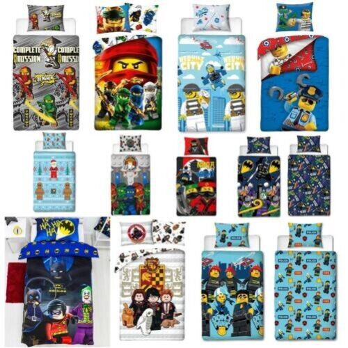 OFFICIAL LEGO SINGLE JUNIOR DUVET COVERS CITY, NINJAGO, STAR WARS & SUPERHEROES