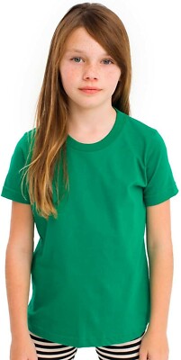 American Apparel Unisex Kids Fine Jersey Short-Sleeve T-Shirt 2 Pack size 12 E24