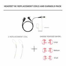 PTT Acoustic Tube Starter Kit w/ Earmolds & Replacement Tubes for Motorola CP185