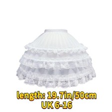 1X Cosplay Lace Skirt Petticoat Crinoline Underskirt Tutu Elastic Waist Ruffle