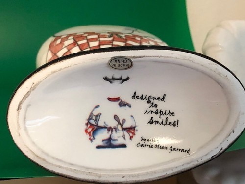 Botella jarra de cerámica de chef caprichosa de la artista Carrie Olsen Garrard 14 1/2" - Imagen 5 de 5