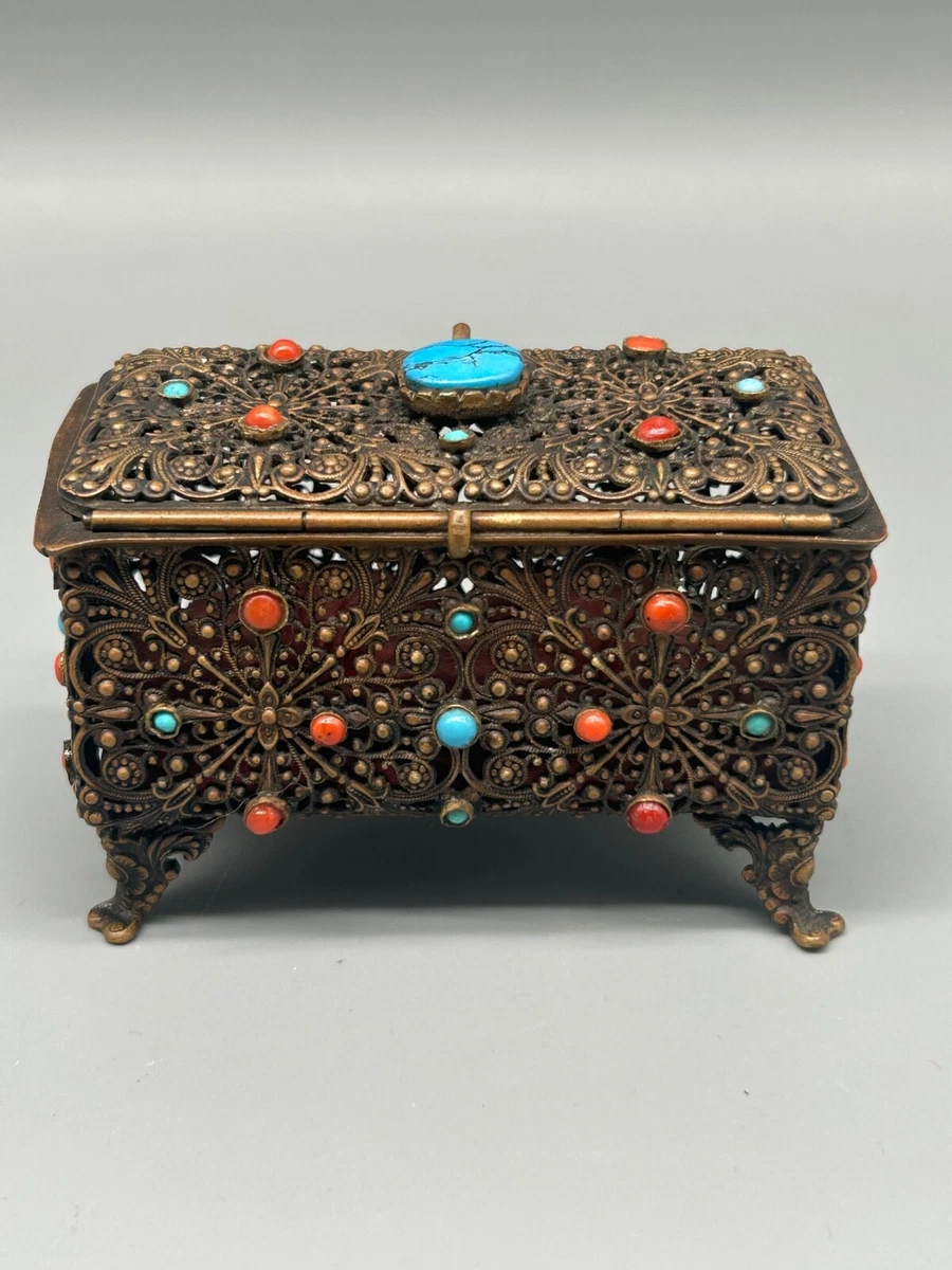 Portagioie Vintage Dorato Con Uccellini - Vassoio In Metallo Per Anelli E Bigiotteria - Decorazione Da Toeletta Per Donne E Ragazze