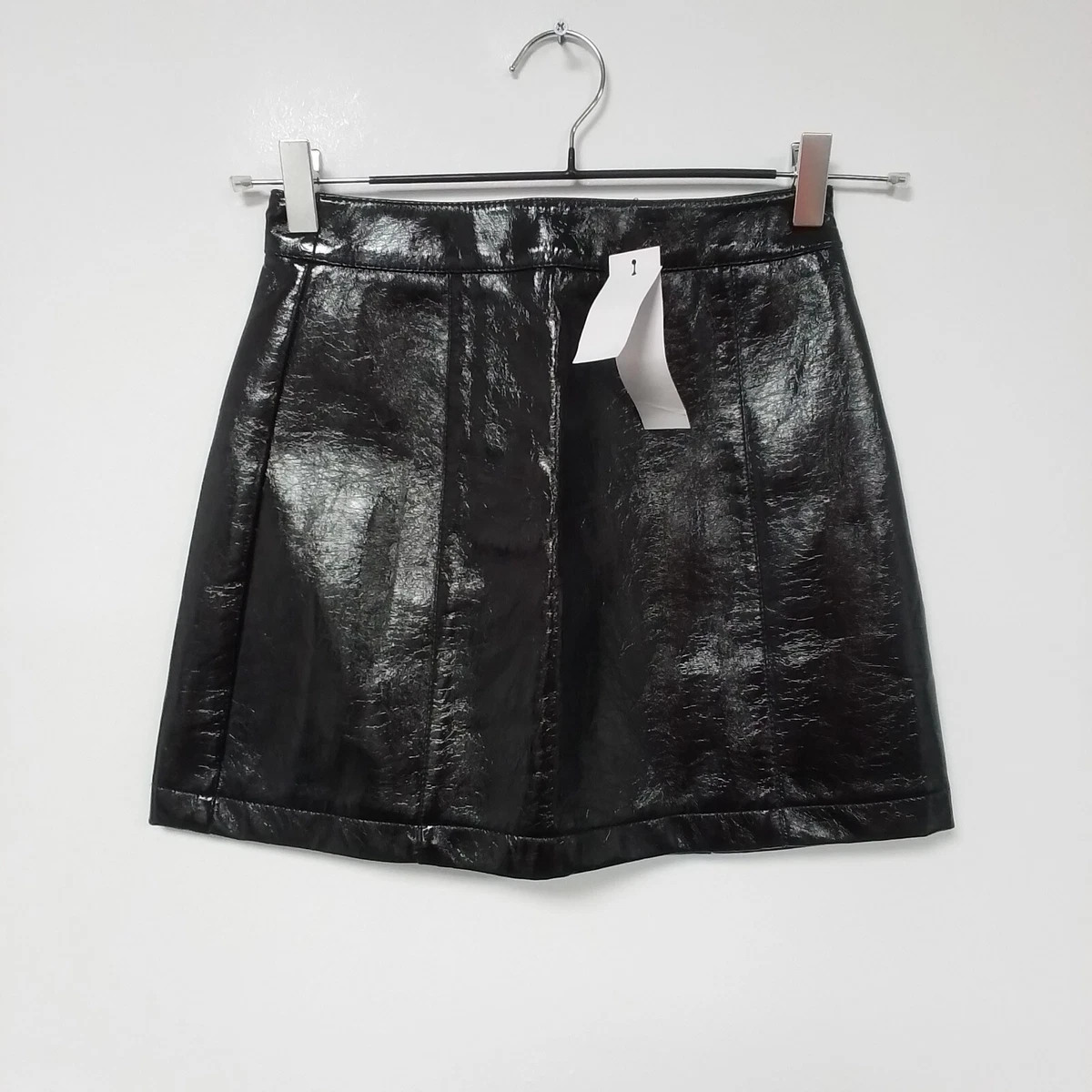 Topshop Size UK 4 Petite Faux Patent Leather Mini Skirt, New w