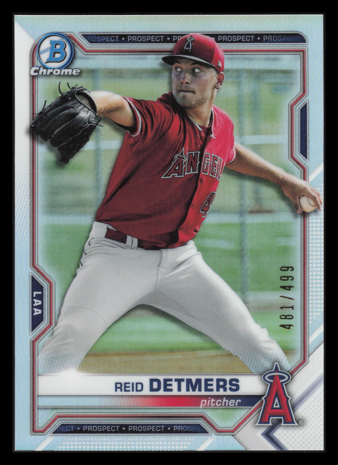 Reid Detmers /499 Refractor 2021 Bowman Chrome BCP-155 Los Angeles Angels