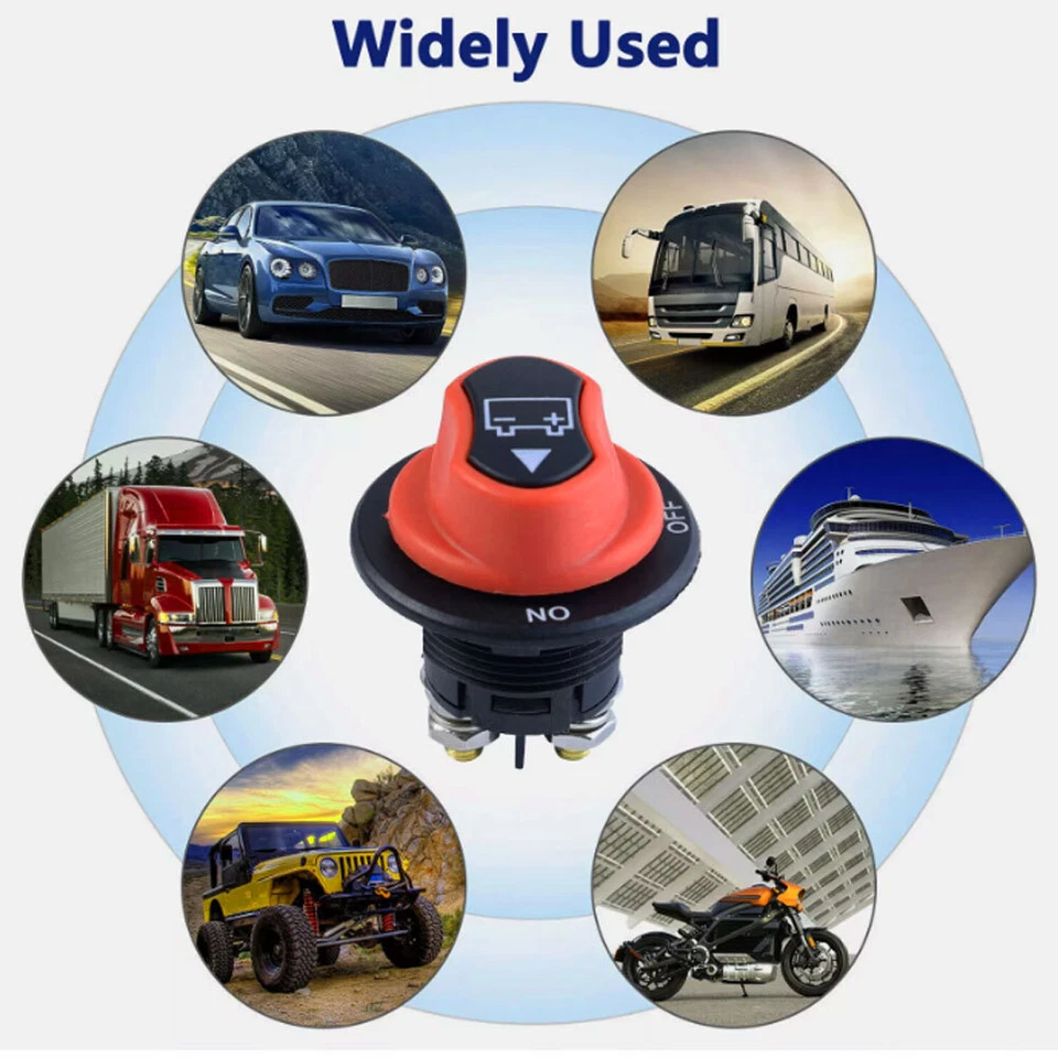 Interruptor de batería 100A 12V aislador corte matar para perilla de coche barco marino moto Foto 3 de 4