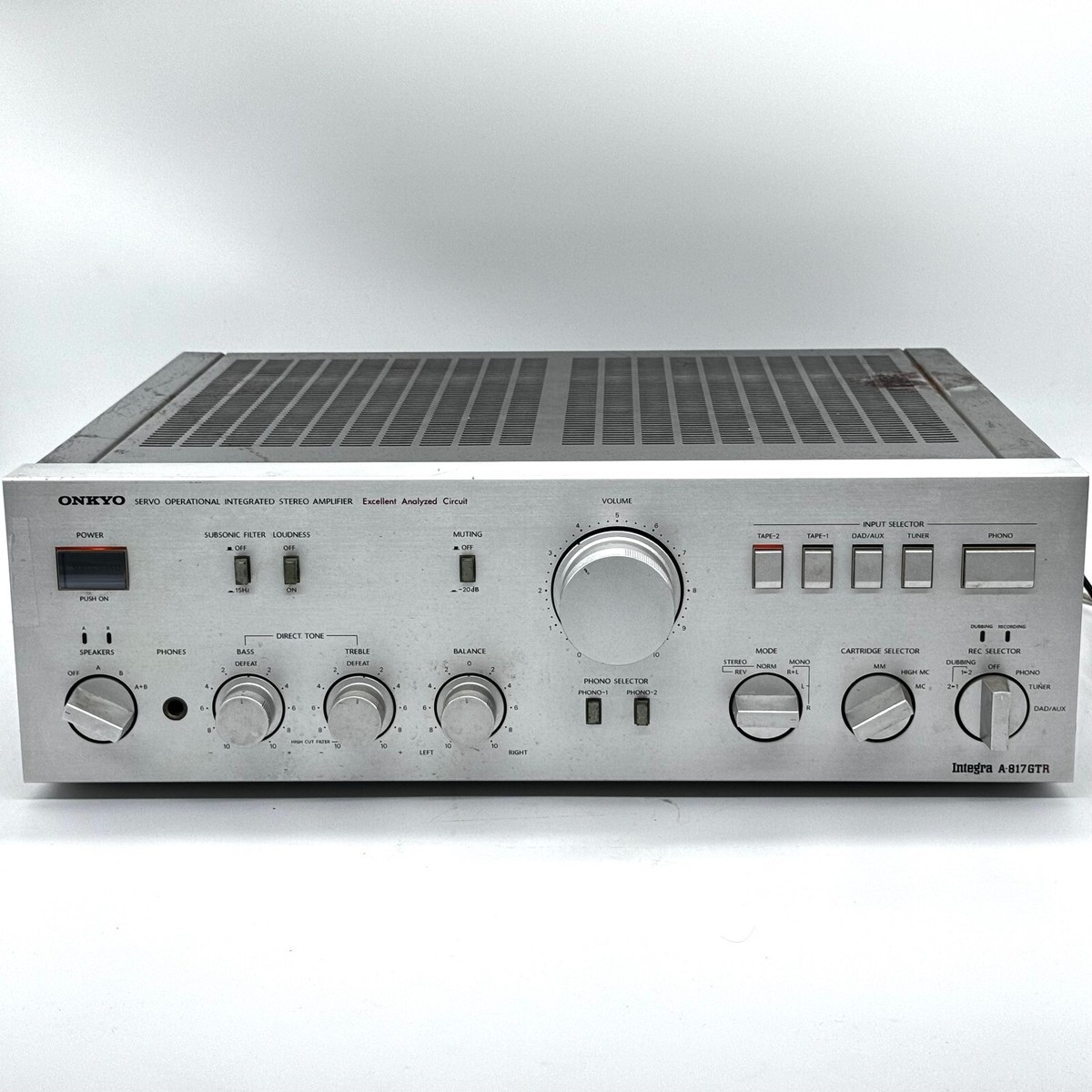 ONKYO Integra A-817GTR Amplifier Silver For Repair VTG From ONKYO Integra A-817GTR Amplifier Silver For Repair VTG From