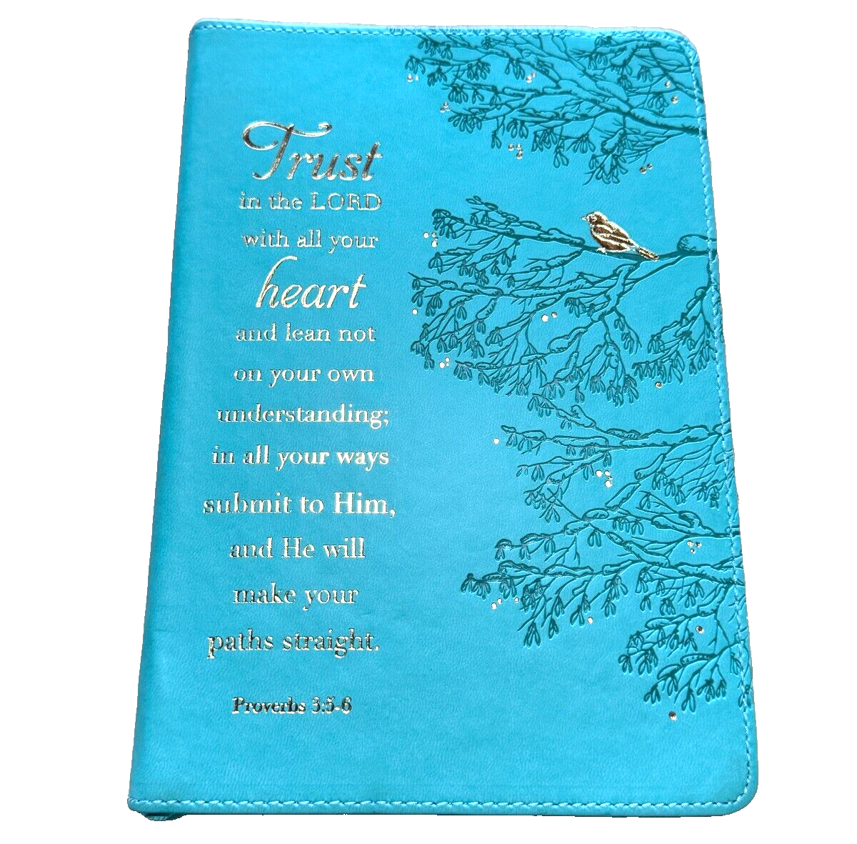 Faith Journal Trust in the Lord Faux Leather Zip Case Bible Study Verses