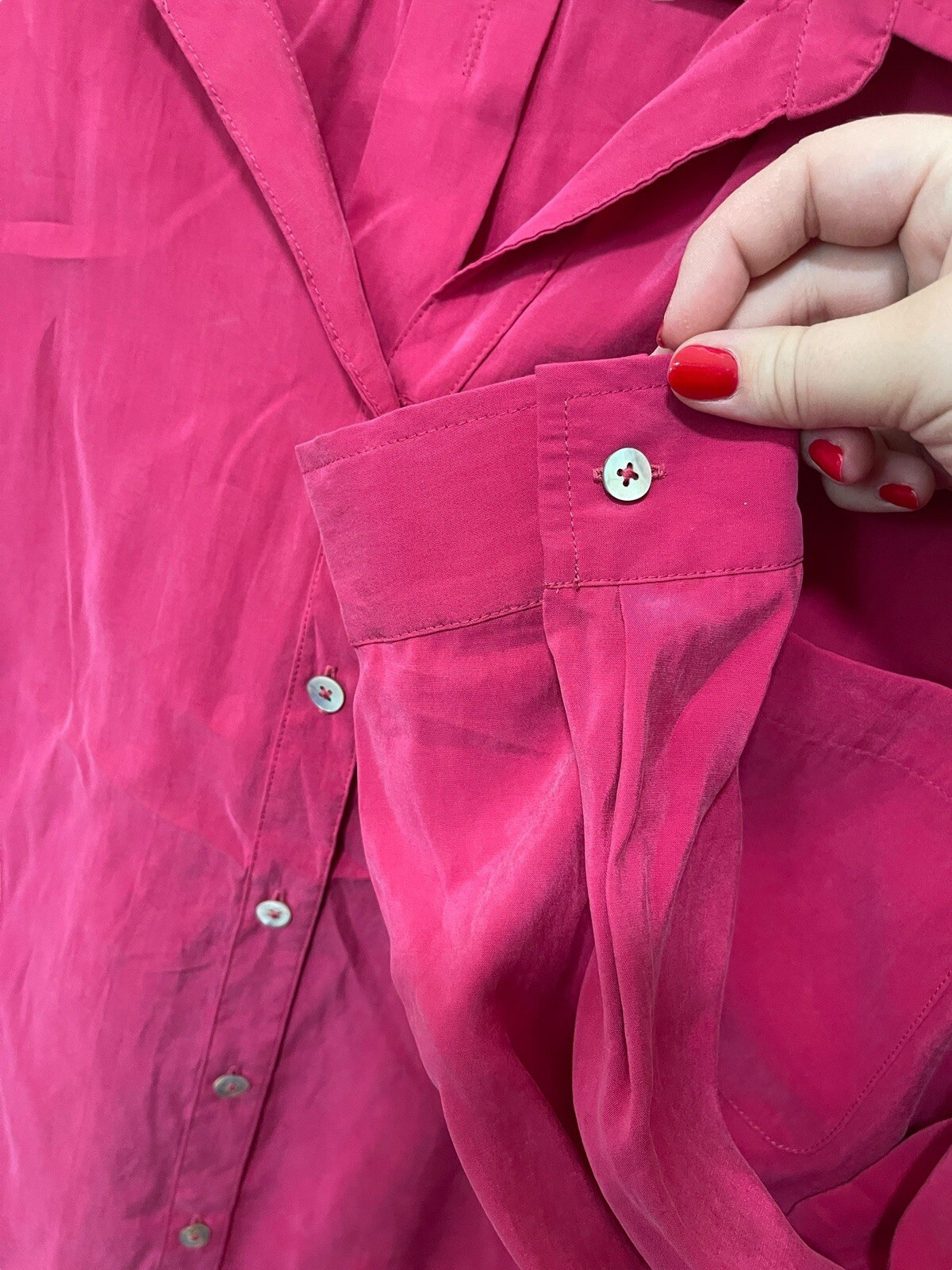 Chicos Modal Polyester Long Sleeve Button Up Pink… - image 4