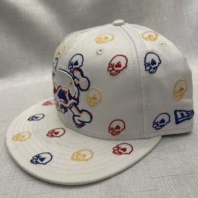 SKULL & CROSS BONES New Era 59Fifty Fitted Cap Hat Red Size SKULL & CROSS BONES New Era 59Fifty Fitted Cap Hat Red Size