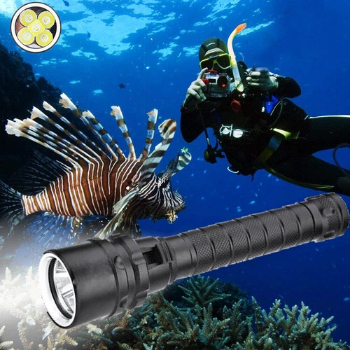 300000LM 5*leds LED Diving Flashlight Scuba Dive Torch Professional Diver Light - Picture 7 of 12
