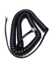 NEW 12 ft Handset Curly Cord Allworx IP Phone 9224 9212L 9204 9204G 9202E Black
