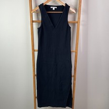 Country Road Maxi Dress Womens Small Black Knit Sleeveless V-Neck Side Slits