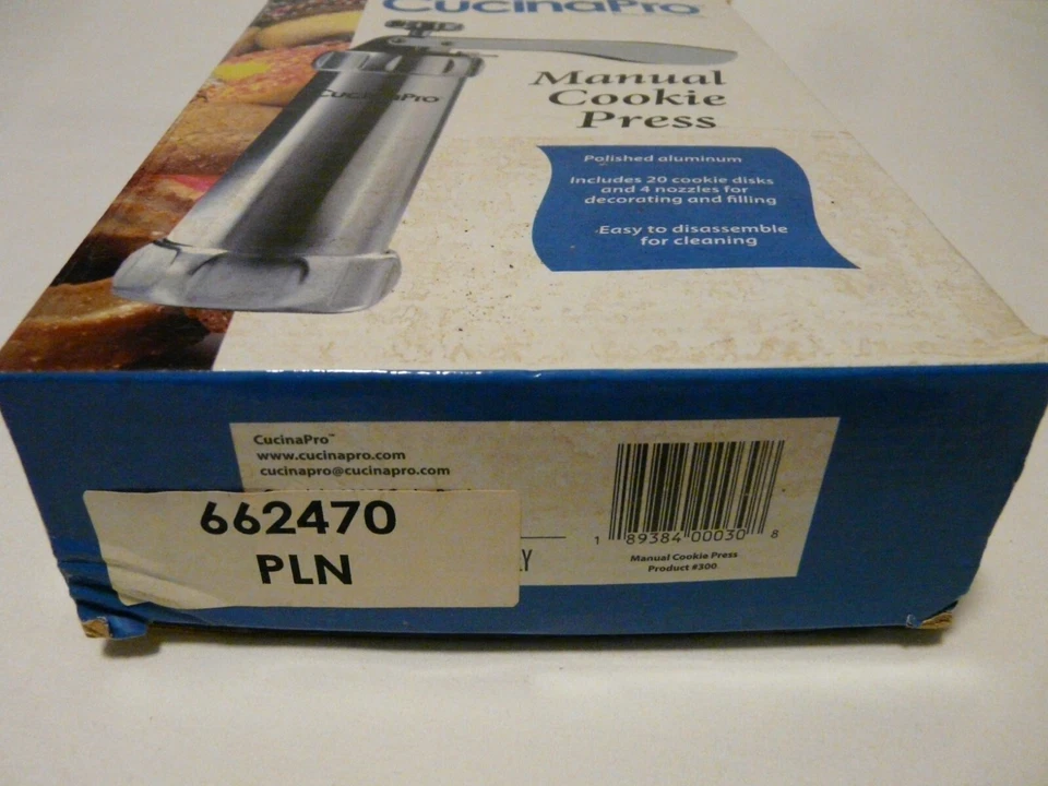 Juego de prensa de galletas manual CucinaPro con 20 discos y cuatro boquillas de glaseado nuevo en caja Foto 4 de 4