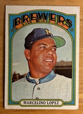 1972 Topps Marcelino Lopez Card #652 Brewers Pitcher VGEX Corner/Edge Dings
