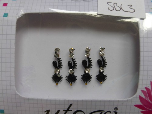 Beautiful Quality Faux Crystal Indian Bindi * Black (2015-APR) - Picture 2 of 19