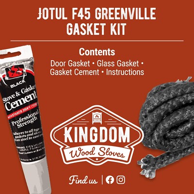 Jotul F45 Greenville Wood Stove Gasket Kit w Cement *FREE Shipping*