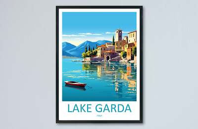 Lake Garda Travel Print Wall Art Lake Garda Wall Hanging Home Decoration Lake Ga