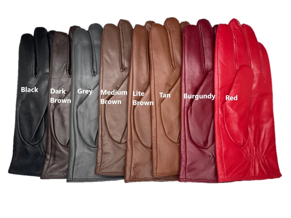 Women's SHEEPSKIN leather Braided winter gloves w/ Cashmere lining (#102) - Image 2 of 3