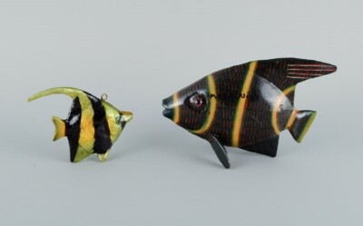 Fish in wood. France. Hand-painted. Mid-20th century. | eBay