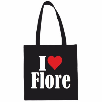 Tasche Beutel Baumwolltasche I Love Flore Schulbeuten Einkaufstasche Sporttasche
