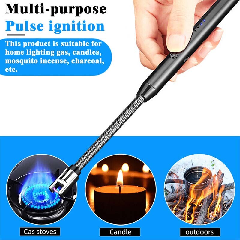 Encendedores de arco largo eléctricos geniales velas recargables USB, barbacoa, cigarrillo, cocina