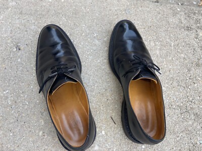 heschung black mens dress shoes size USA 12 1/2 plain toe  display picture 3