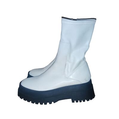 Public Desire White Chunky Boots