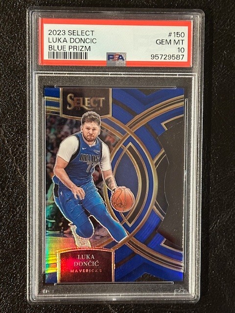 2023 Luka Doncic Select #150 BLUE PRIZM DIE CUT /249 PSA 10