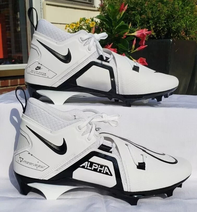 NIKE ALPHA MENACE PRO 3 MID FOOTBALL CLEATS SIZE 11.5 WHITE  display picture 1