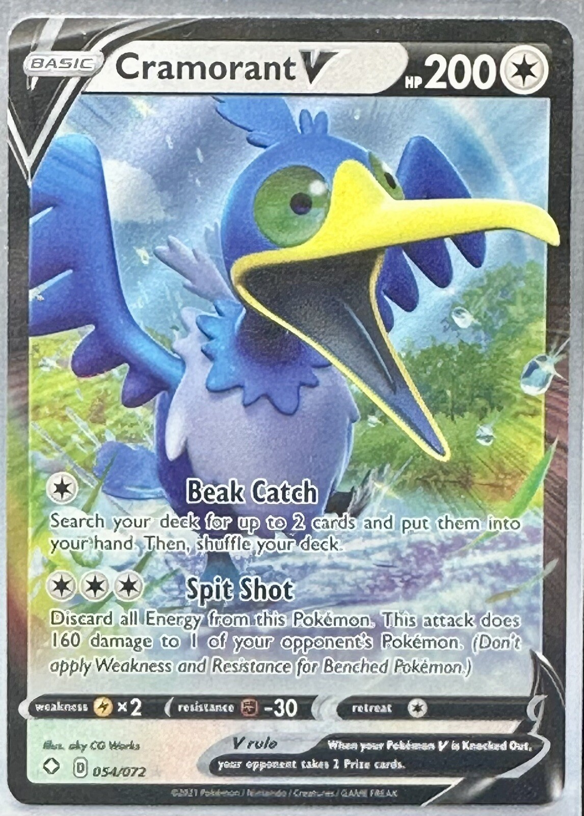 Cramorant V - 054/072 Shining Fates Ultra Rare Pokemon - NM/MINT (C)