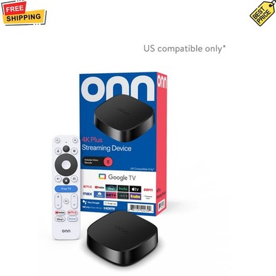 onn 4K Plus Streaming Device Google TV 16GB 2GB RAM Voice Remote