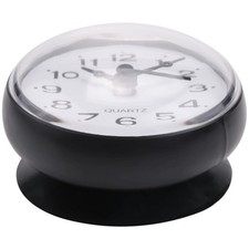 7cm  Kitchen Bathroom Shower Clock Suction Cup Sucker Wall Black T2Y16638