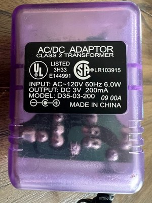 Game Boy Color Neo Geo Pocket Color Purple AC/DC adapter Charger D35-03-200