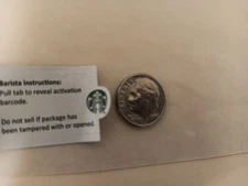 SMALLEST  AUTHENTIC MINIATURE  STARBUCKS SIREN   LOGO  STICKER 2/8"  DOLL HOUSE
