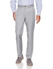 Amazon Essentials Men's Slim-Fit Flat-Front Light Gray Dress Pant 34X33